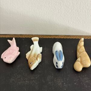 Japanese Ceramic Chopstick Rests Set Animal Fish Rabbit